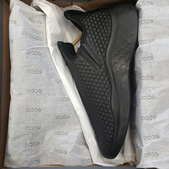 🎁 ECCO Women's Therap Futuristic Leather Slip On Stretch Trainers Shoes - Picture 10 of 10